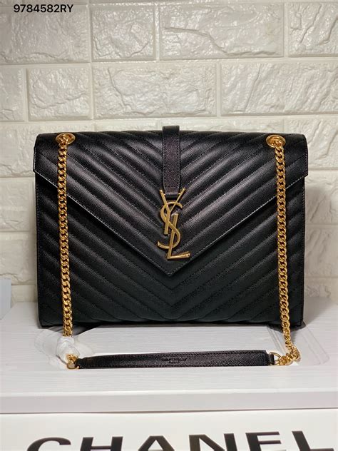 ysl black bag with gold chain|saint laurent chain shoulder bag.